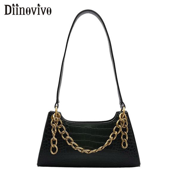 

diinovivo аллигатор pattern сумки леди бренд подмышки пакет сумки на ремне женщины широкая цепь сумки женский тотализатор whdv1351