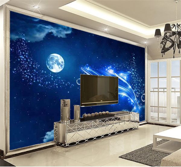 

custom p 3d wallpaper murals night abstract dolphin hd interior decor wallpaper