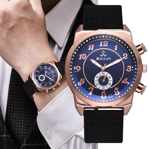 

2019 relogio masculino fashion men quartz watch leather clock blue ray glass wristwatches montre homme reloj hombre, Slivery;brown