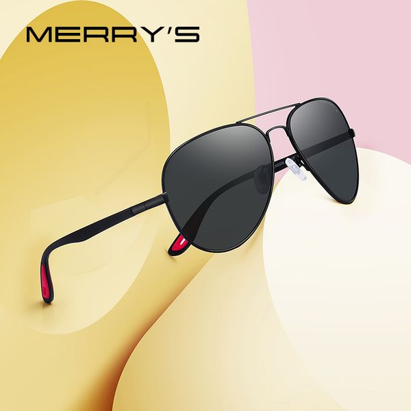 

merrys design men classic pilot sunglasses hd polarized sun glasses for driving tr90 legs uv400 protection s8236, White;black