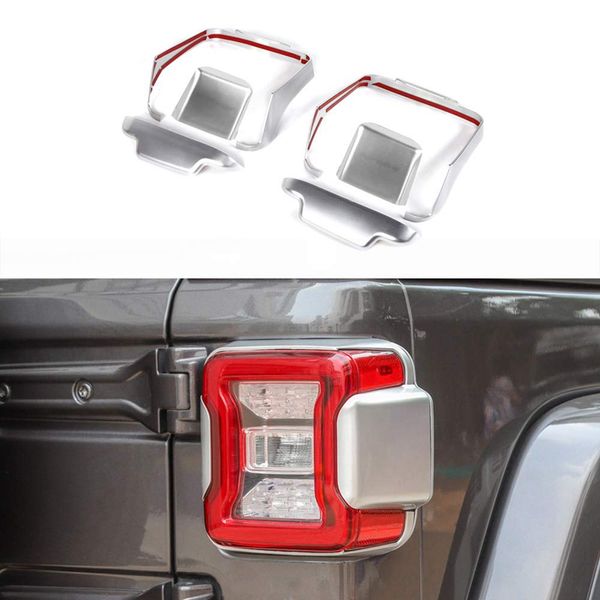 

dhbh-car tail light rear lamp cover decoration sticker frame trim for wrangler jl 2018 2019 interior mouldings accessories