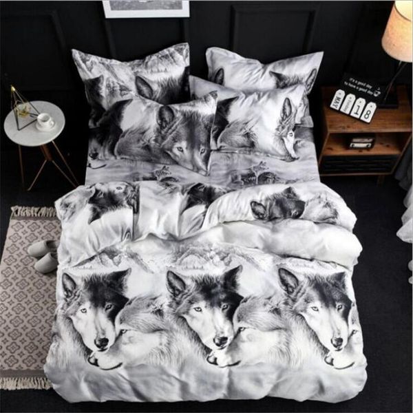 Comforter Bedding Set Duvet Cover Set White Bed Cover 3d Tigers