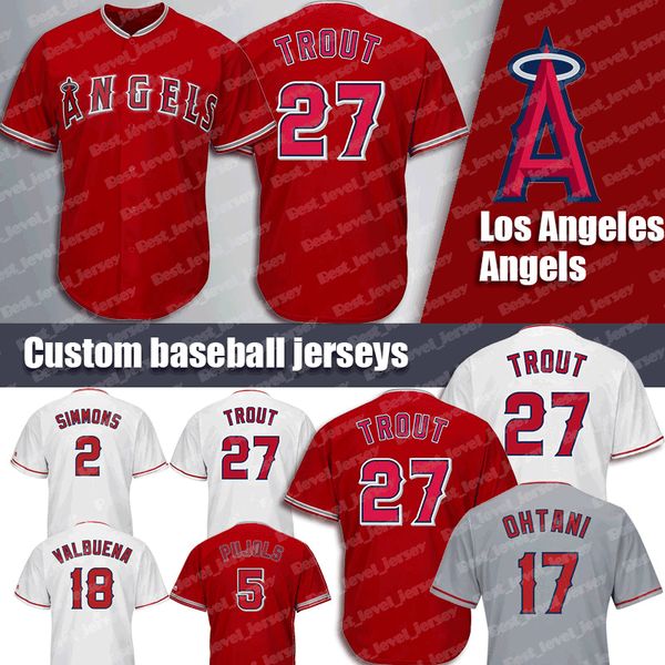 

Custom 27 Mike Trout Jersey 17 Shohei Ohtani Jersey Angels jersey 5 Albert Pujols 2 Andrelton Simmons 49 Miguel Almonte 67 Taylor Cole