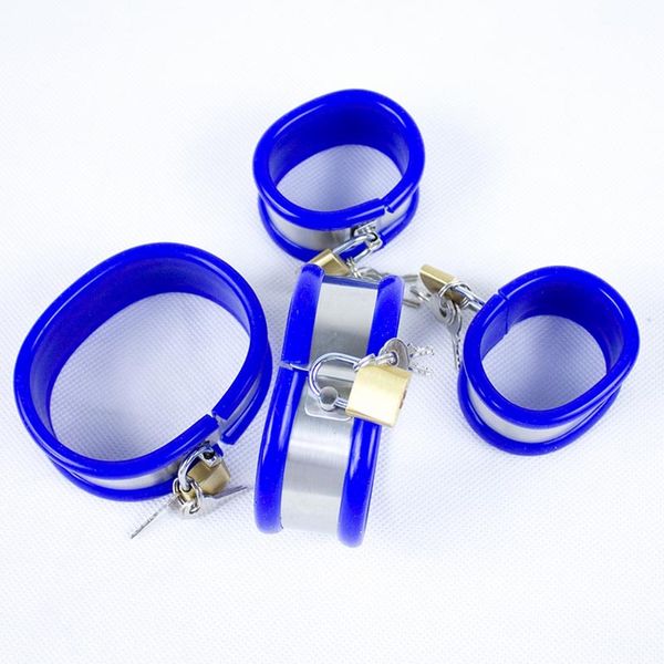 

restraints liner kit handcuffs set cuffs silicone slave games kit metal ankle leg cuffs bondage tools hand g6-84 slrtg