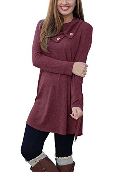 

our precious women's long sleeve button lapel neck sides slit shirt dress, Black;gray