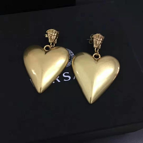 

luxury designer jewelry 18k gold plated big heart earrings for women fashion brand jewelry gift ship, Silver