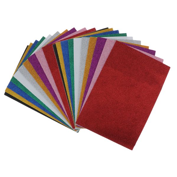 

20pcs glitter foam crafting sheets assorted colorful craft sponge self adhesive