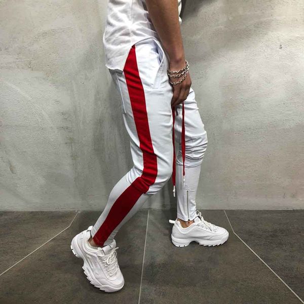 

fashion jogger pants men casual trousers sweatpants elastic pantalon hombre slim fit d91120, Black