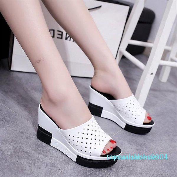 

new summer women's sandals peep-toe shoes woman high-heeled platfroms casual wedges for women high heels shoes cc1 t04, Black