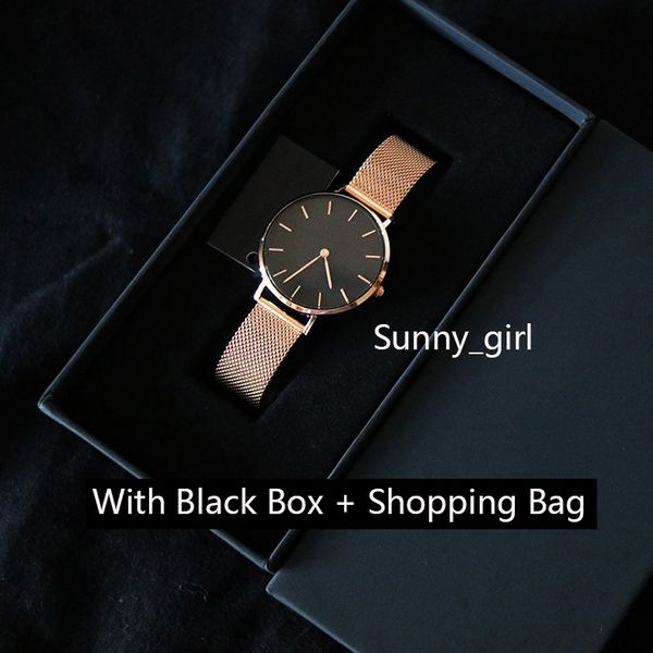 

version 28mm & 32mm & 36mm women watches+black box+shopping bag, Slivery;brown
