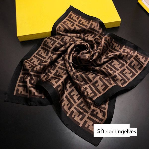 

designer small square satin scarf head neck scarf foulard femme bandana elegant women's hair tie band wrap handkerchief sjaal 50*50cm n, Silver