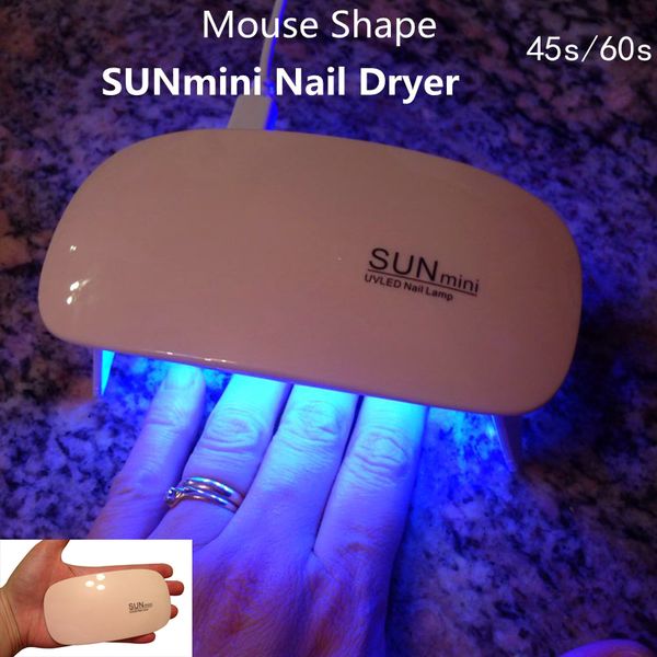 

sunmini 6w portable 45s/60s timer nail lamp uv led lamp for nails dyer gel polish manicure mini usb machine quick-dry gel polish