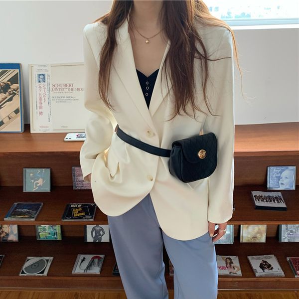 

casual green single-breasted women blazer office ladies suit jacket spring elegant female outwear blaser femininas 2020, White;black
