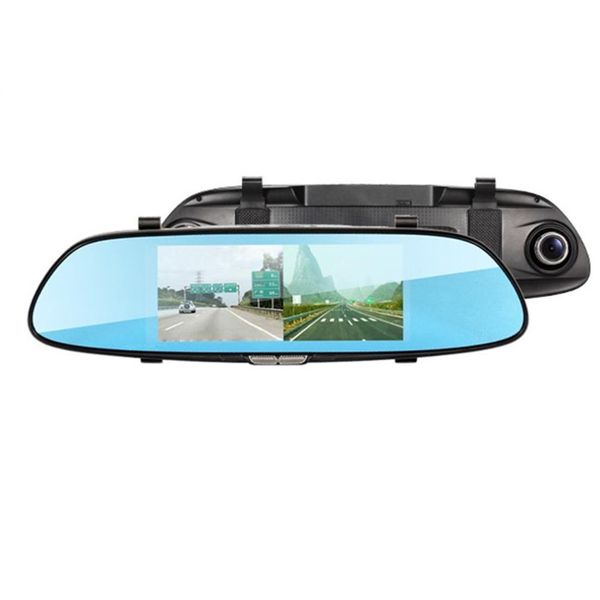 

7 inch rearview mirror driving recorder 1080p high definition night vision double recording reversing pull touch car recorder car dvr