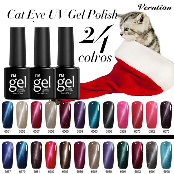 

nail gel verntion chameleon magnetic 3d red cat eye polish long lasting shining laser art soak off uv varnish, Red;pink