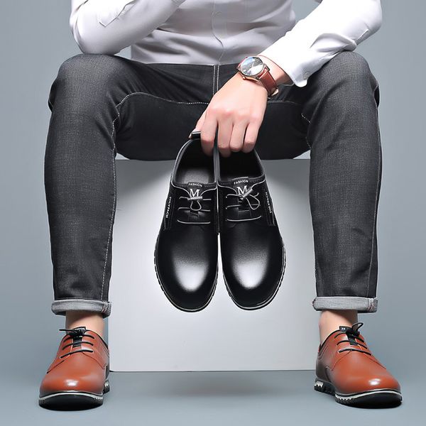 2019 New Men S Genuine Leather Shoes Mens Slip On Comfortable