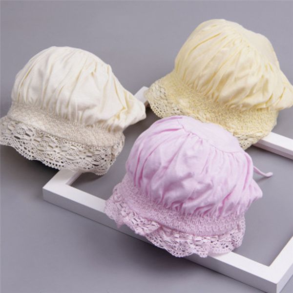

spring summer cute princess baby hat solid color lace kid girl cap toddler beach bucket hats girls sun hat