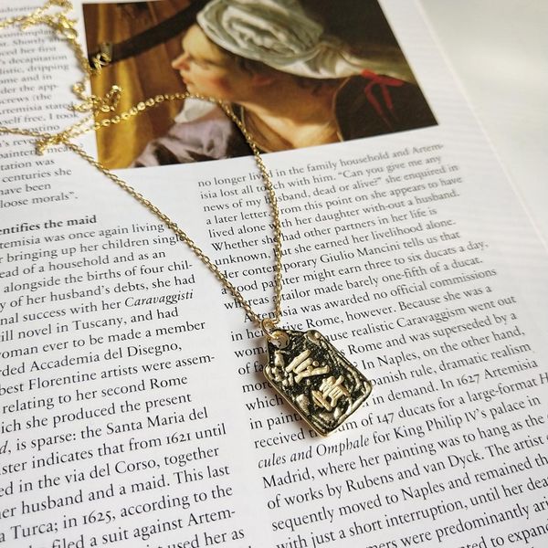 

holiday square portrait 925 sterling silver necklace