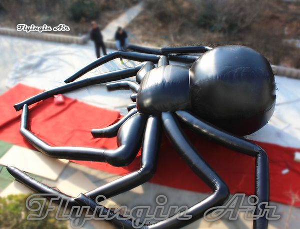 Maßgeschneiderter, gruseliger, aufblasbarer Halloween-Ballon mit schwarzer Spinne, 9 m, groß, hängend, luftgeblasen, Tarantula-Replik, für die Dekoration von Gebäudewänden im Freien und Konzertbühnen