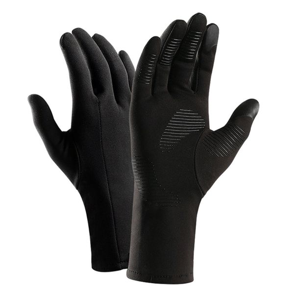 

winter warm windproof waterproof anti-slip thermal contact screen bike ski gloves large cycling gloves, Black