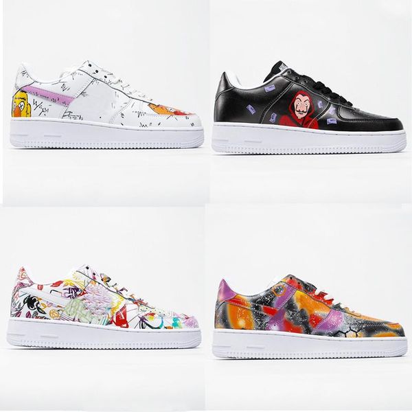 

mens running shoes women skateboard shoes graffiti painted low leisure 1 07 athletes 1s designers casual shoes sports trainers sneakers