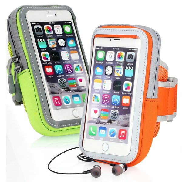 

jufit sport armband case zippered fitness running arm band touch friendly transparent running bag earphone outlet 5.5 inch