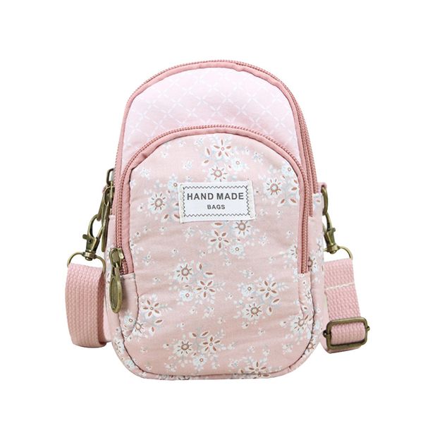 

women shoulder across-body bag ladies canvas wild college pastoral flower fabric leisure handbag shoulder bag borse a40