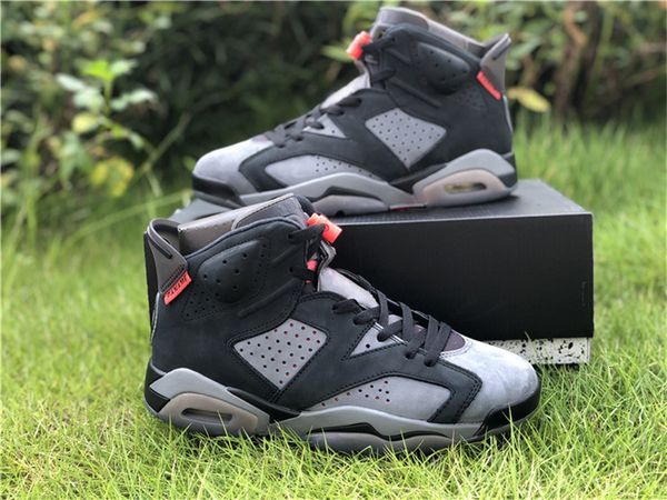 

2019 release air 6 psg paris saintgermain paname 75 iron grey infrared 23 black basketball shoes ck1229-001 athletic sneakers size 40-47