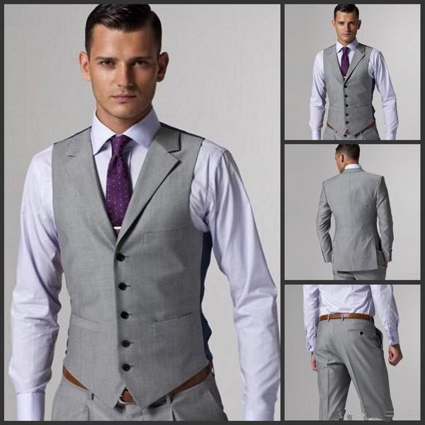 

2018 new handsome wedding groom tuxedos (jacket+tie+vest+pants) men suits custom made formal suit for men wedding en tuxedos 4249, Black;gray