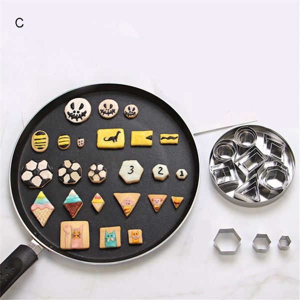 

geometric shape cookie biscuit cutter set 24 baking stainless steel dessert molds cake decor mold slicers jk2007kd