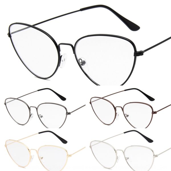 

fashion cat's eye metal plain large frame glasses men's and women's glasses frame 180, Silver