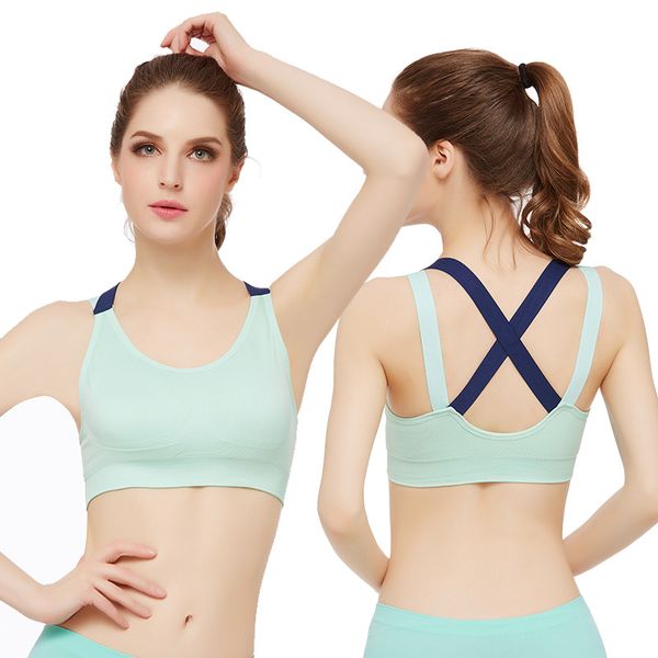 

women yoga bra seamless padded push up bh sports bra for running jogging grym crop sports sportwear vest, White;black