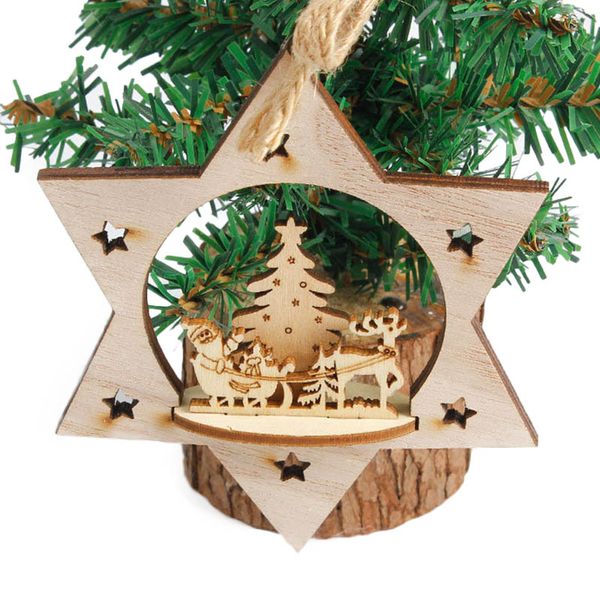 

wooden santa caus christmas hanging ornaments 1pc cute craft gifts for children christmas party decorations pendants