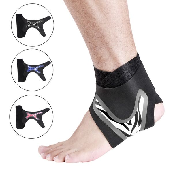 

ankle support brace elasticity adjustable running basketball protect foot bandage sprain prevent sport fitness guard bands., Blue;black