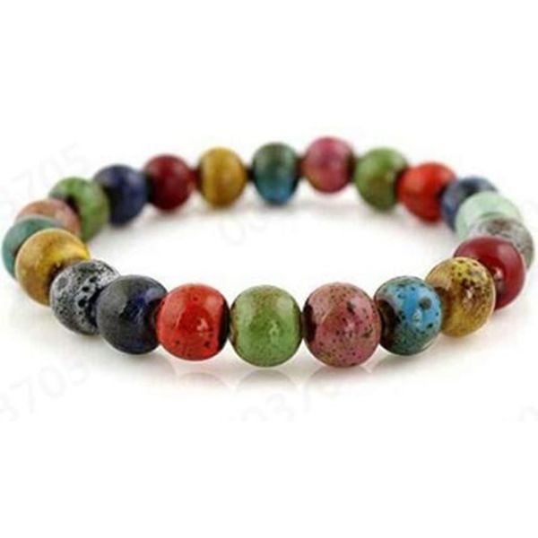 

творческий этнический стиль цветок глазурь керамических бусин браслет новых природные деревянные бусины браслеты мужских молитвенные дамы по, Black