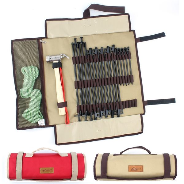 

outdoor camping nails bag kit camp nails packet storage bag backpack tent nail hammer portable storage new