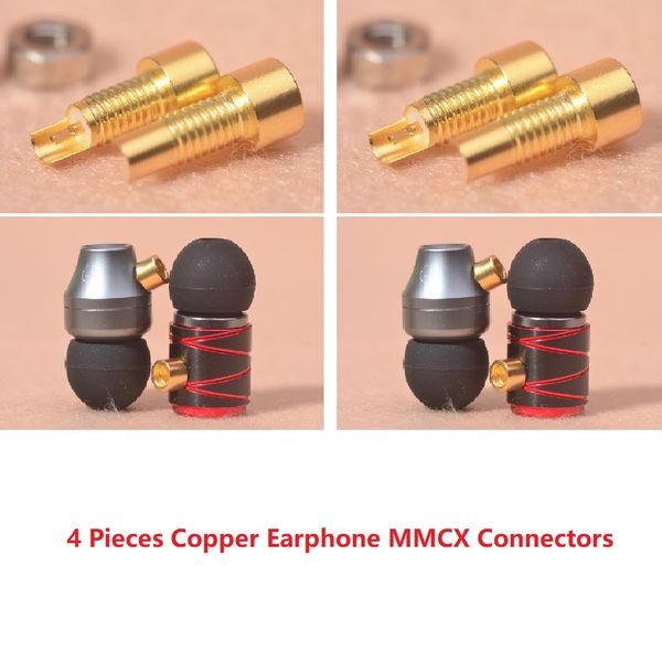 

4x pure copper plated hearphone earphone mmcx connector screws nut universal
