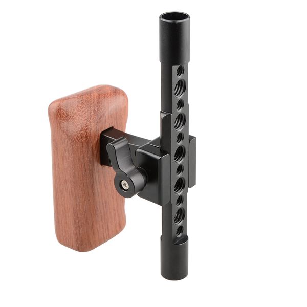 

camvate nato wooden handgrip (left side) & 15mm aluminum cheese rod c2051