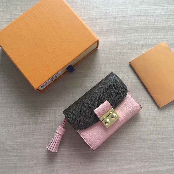 

new 2019 women wallet famous luxury fashion brand designer wallet pvc leather fashion print buckle ladies short purse, Red;black