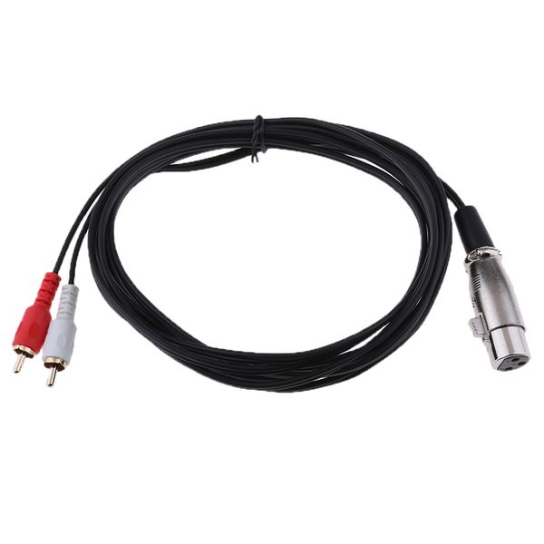 

xlr y splitter соединительный кабель 1 xlr female для 2 rca мужской разъем
