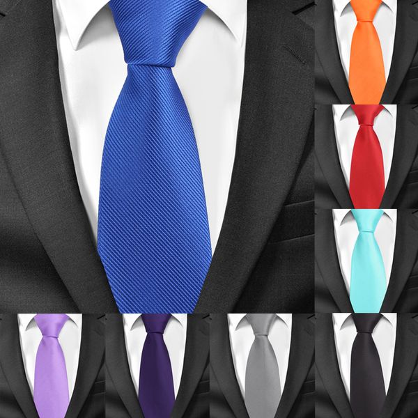 

new classic solid ties for men casual skinny neck tie gravatas business mens neckties corbatas 6 cm width groom tie for party, Blue;white
