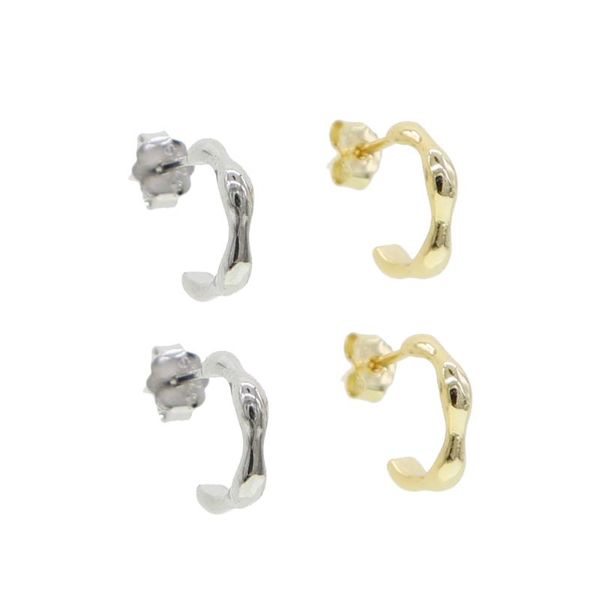 

2 colors 925 sterling silver hoop earrings simple cute style jewelry for women wedding gift 2020 new arrived, Golden;silver