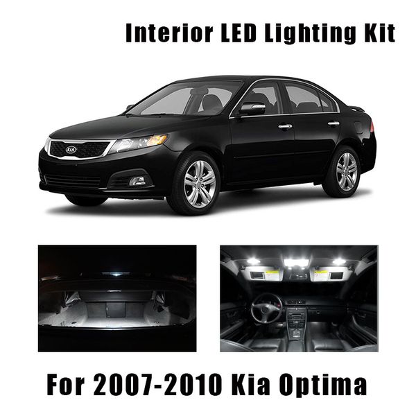

13pcs white led light car bulbs interior package kit for 2007-2009 2010 kia optima map dome trunk door license lamp canbus