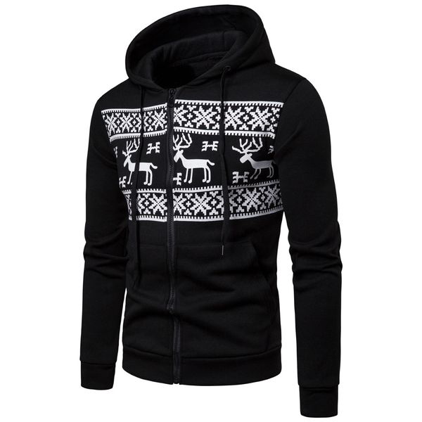 

plus size winter men hooded sweatshirts pullover funny christmas reindeer black print party long sleeve men hoodies clothes