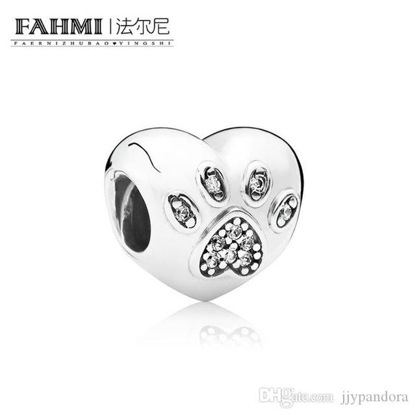 

wpennyi 100% 925 sterling silver 1:1 genuine glamorous bear footprint beads fit diy bracelets original women jewelry, Black