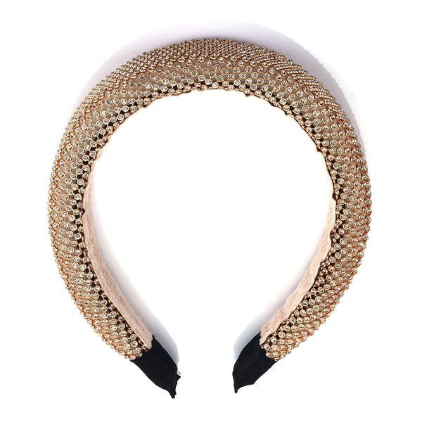

2019 new za headband jewelry women handmade crystal rhinestone beaded hairbands female luxury wedding bridal hair hoop headwear, White;golden