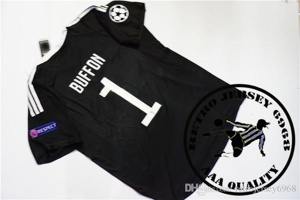 

17/18 buffon last match soccer jersey football camisetas, Black;yellow
