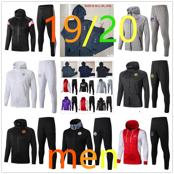 

2019 2020 real madrid chandal futbol soccer jacket hoodie survetement 19 20 mbappe football tracksuit training suit, Black