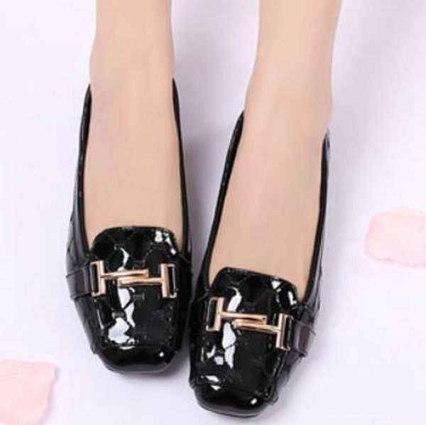 

women's shoes in spring and autumn flat bottom square head@8988, Black