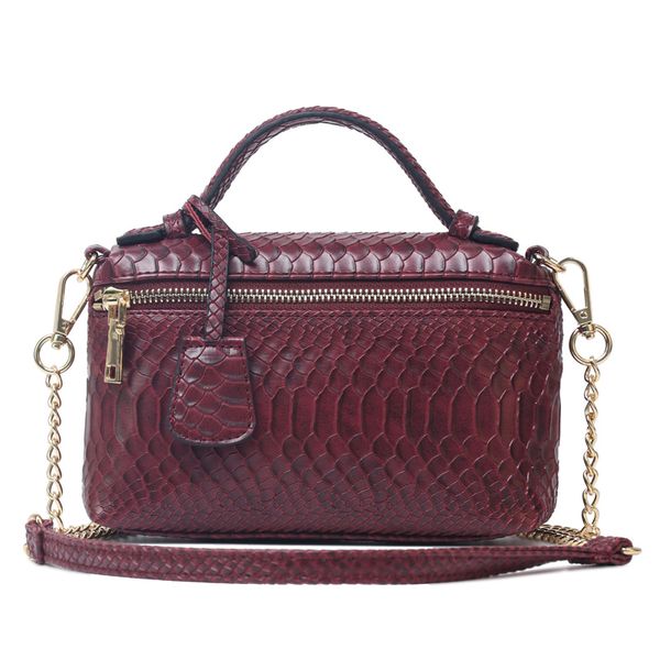 

fashion python leather handbags shoulder bag snake skin pattern clutch chain crossbody bag